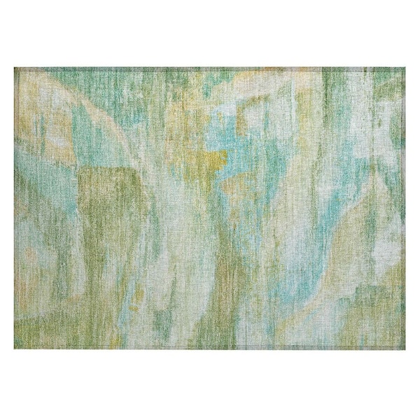 Chantille Machine Washable Indoor/Outdoor Abstract ACN2039 Green 1 ft. 8 in. x 2 ft. 6 in. Accent Rug