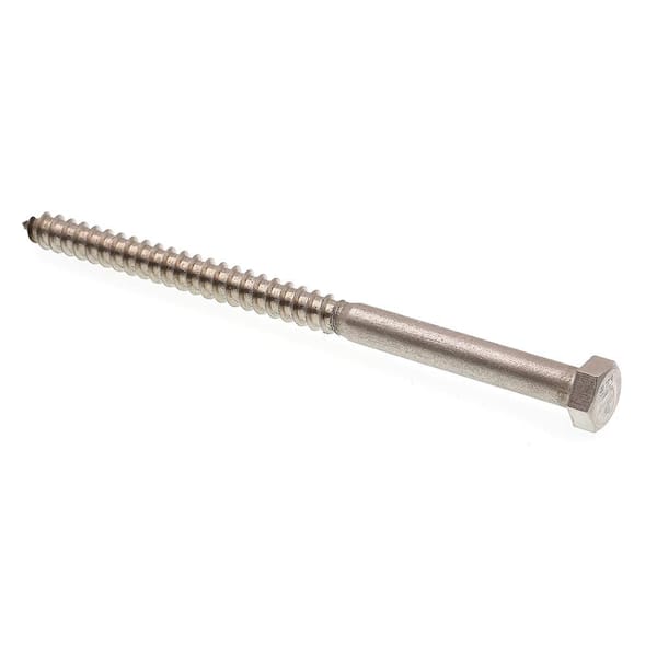 Prime-Line Grade 18 to 8 Stainless Steel 3/8 in. x 6 in. External Hex Lag Screws (10-Pack)