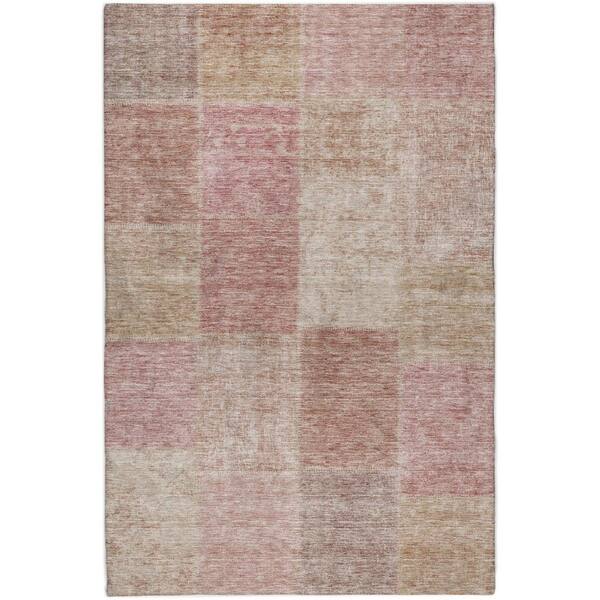 Dream Shag Premium Machine Washable Abstract ADS664 Blush 10 ft. x 14 ft. Area Rug