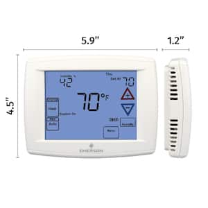 90 Series Blue, 7 Day Programmable, Heat Pump (2H/1C) Touchscreen Thermostat