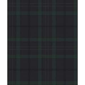 Dark Blue and Evergreen Tailor Plaid Vinyl Peel and Stick Wallpaper Roll (Covers 31.35 sq. ft.)