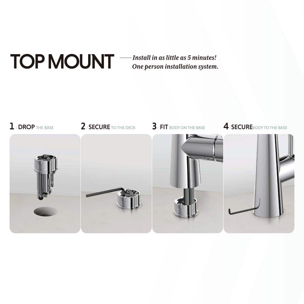 Stainless Steel Single Handle Pull-Down Sprayer Kitchen Faucet