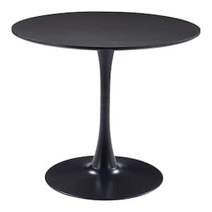 Opus 35.4 in. Round Black MDF Top with Steel Frame Dining Table (Seats 4)