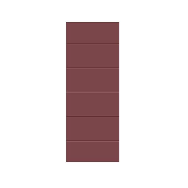 CALHOME Modern Classic Series 24 in. x 84 in. Maroon Stained Composite MDF Paneled Interior Barn Door Slab