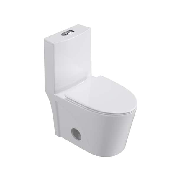12 in. RoughIn 1Piece 1.27 GPF Dual Flush Elongated Toilet in White