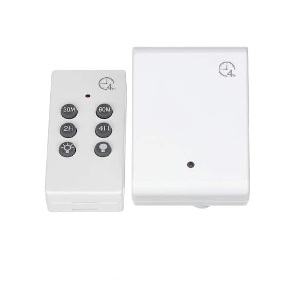 8-Amp 4-Hour Indoor Plug-In Wireless Remote Countdown Control Timer, White