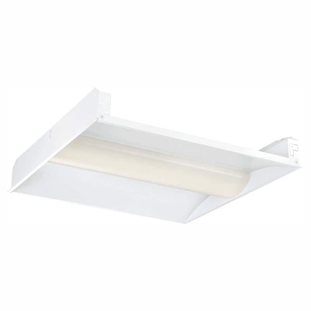 1-Pack 2 ft. Square 28W 3500 Lumen Integrated LED Troffer for Grid Ceilings