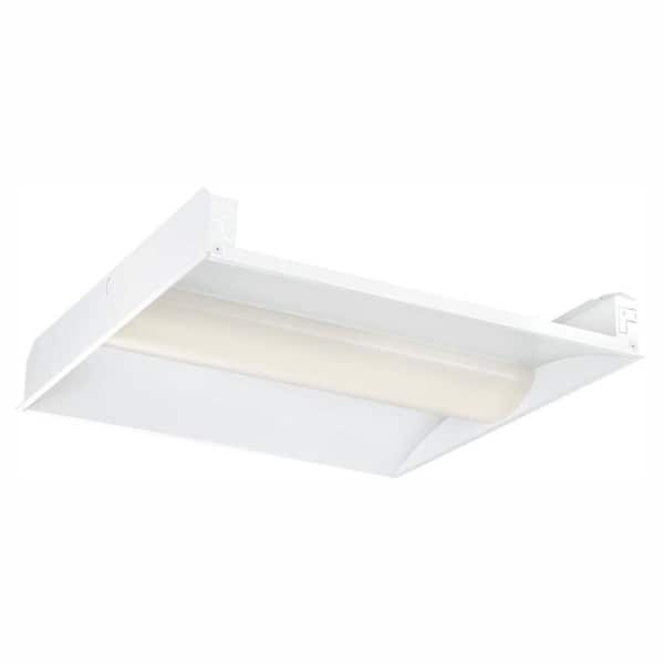 Commercial Electric 2 ft. x 2 ft. 128-Watt Equivalent Integrated LED White Troffer, 4000K (2-Pack)