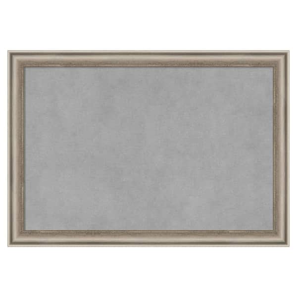 Amanti Art Salon Scoop Pewter 20 in. x 14 in Framed Magnetic Board