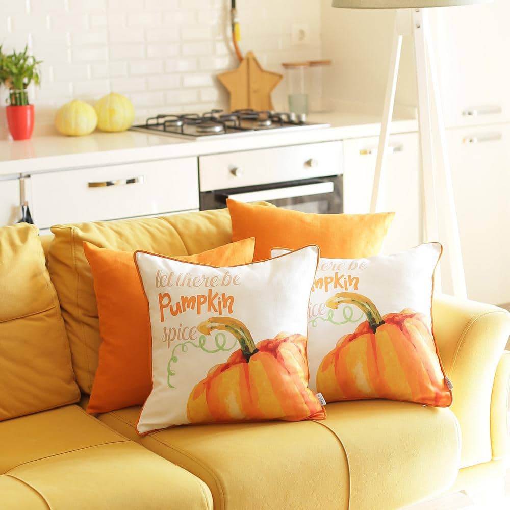 Wheat Plaid Pumpkin Pillow 18x18 - Allysons Place