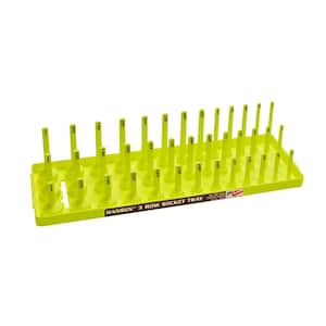 Standard Regular Semi-Deep Deep Socket Holder in Hi-Viz Yellow3/8 in. Drive