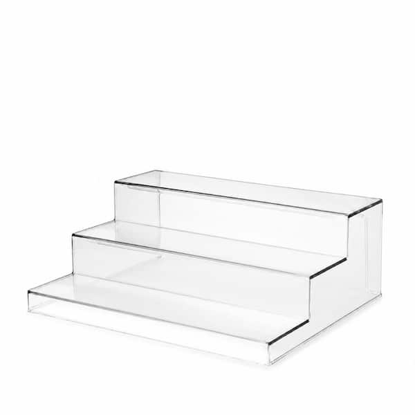 Clear 3-Tiered Shelf Spice Rack Organizer for Cabinet and Countertop with Durable Food-Grade Plastic