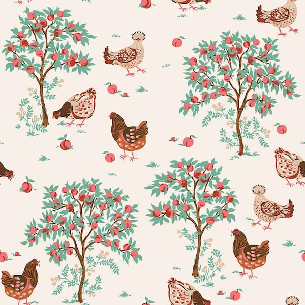 Hen House Linen Peel and Stick Wallpaper Sample