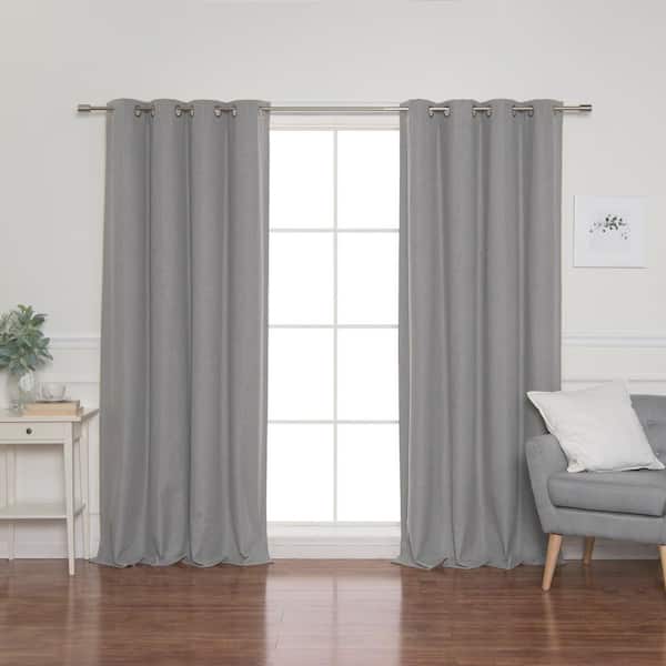 Best Home Fashion Grey Grommet Blackout Curtain - 52 in. W x 84 in. L (Set of 2)