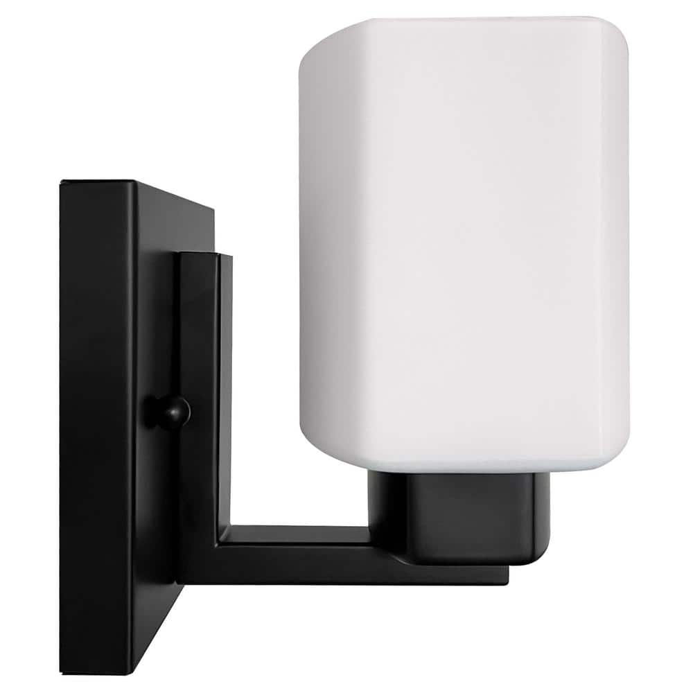 Dove Creek 6.5'' Matte Black Frosted Glass Wall Sconce