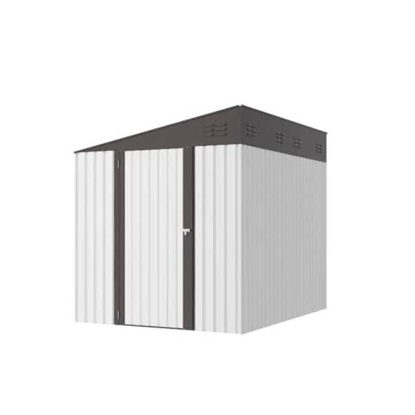 AECOJOY 6 ft. W x 8 ft. D Outdoor Metal Lean to Shed Garden