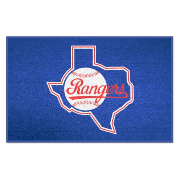 FANMATS Texas Rangers Blue 1 ft. 7 in. x 2 ft. 6 in. Starter Area Rug