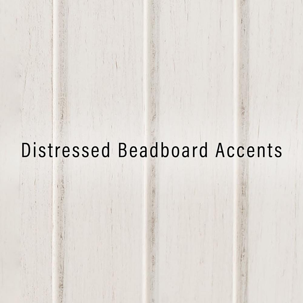 Seaside Distressed White Solid Wood Kitchen Pantry with Adjustable Shelves