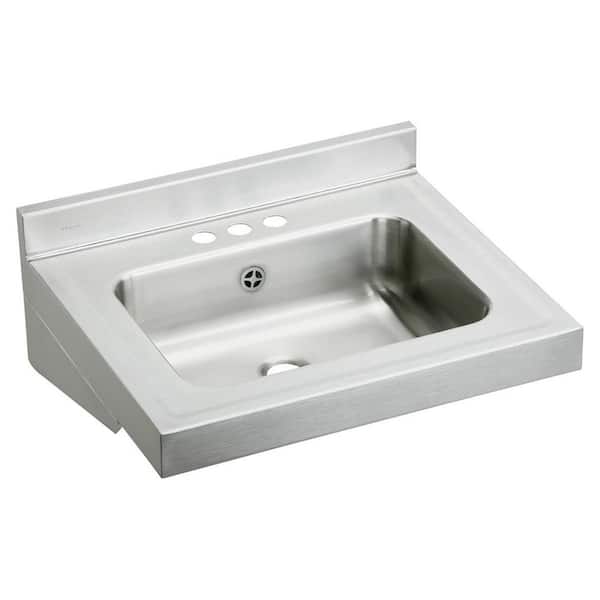 22 in. Wall Hung Stainless Steel Single Bowl Lavatory Sink