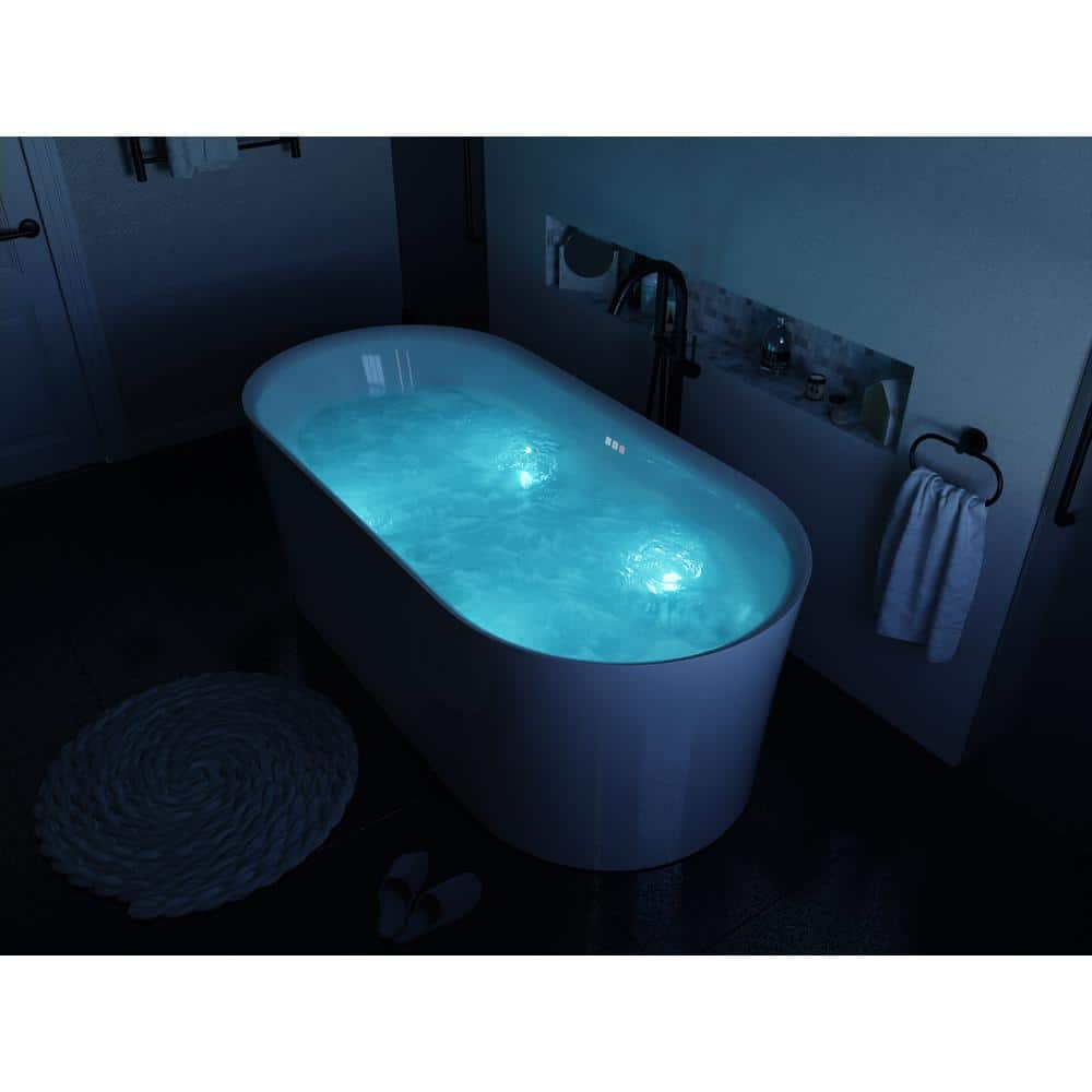 Jericho 67" Glossy White Acrylic Freestanding Jetted Bathtub