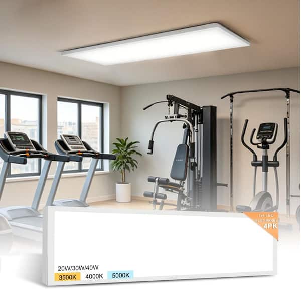 1 ft. x 4 ft. 4800 Lumens Dimmable Flush Surface Mount Backlit Integrated LED Panel Light with 3CCT Selectable (4-Pack)