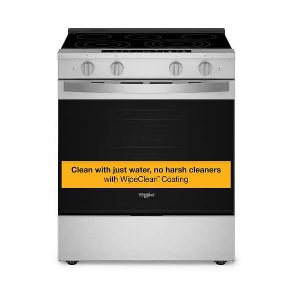 30 in. 5-Burners Smart Slide-In Electric Range in Fingerprint Resistant Stainless Steel with No Preheat Air Fry