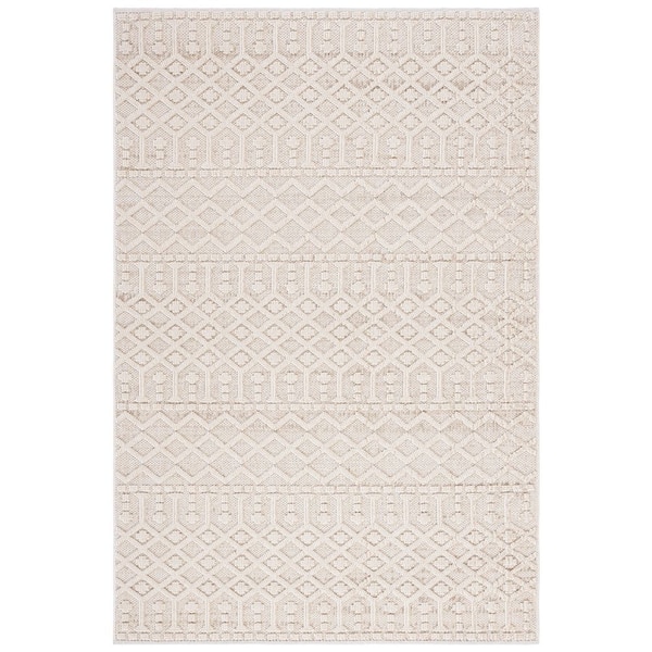 SAFAVIEH Global 5 ft. x 8 ft. Beige/Ivory Diamond Striped Area Rug