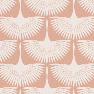Genevieve Gorder Feather Flock Sahara Blush Peel and Stick Wallpaper Sample
