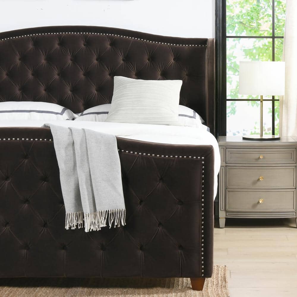 Jennifer Taylor Marcella Upholstered Shelter Headboard Bed Set, King