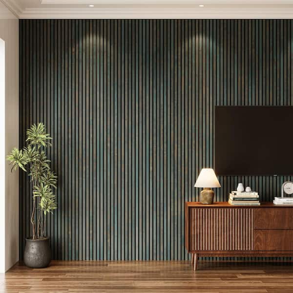 0.87 in. x 1.05 ft. x 8.83 ft. Blue Finished Solid MDF Core Acoustic Panels Decorative Wall Paneling (4-Pack)