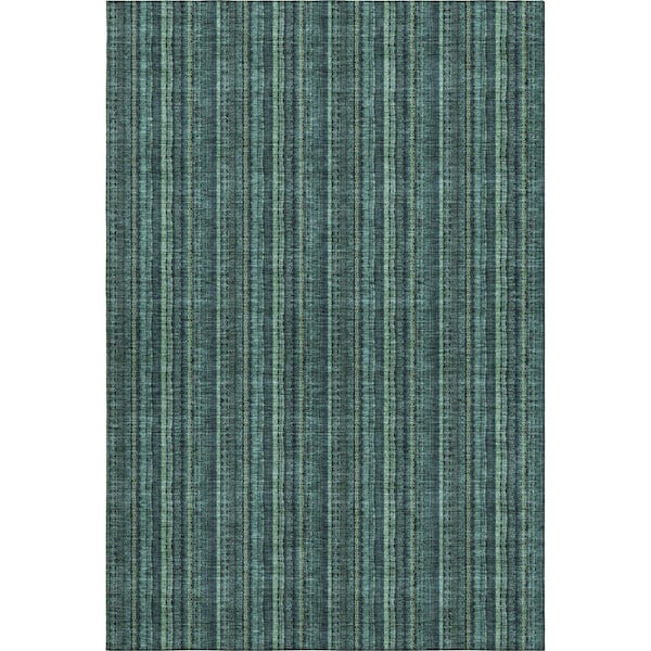 Mayfield Premium Machine Washable Abstract AMF982 Teal 9 ft. x 12 ft. Area Rug