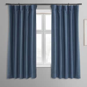 Half Price Drapes BOCH-PL1704-120 Bellino Blackout Curtain 50 x 120 Exclusive Fabrics & Furnishings Wild Blue