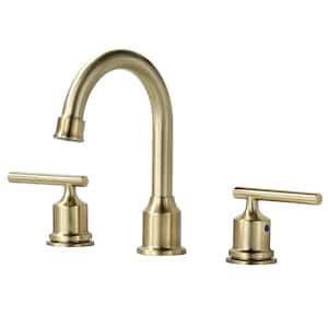 8 in. Widespread 3 Hole 2 Handle Bathroom Faucet in Gold