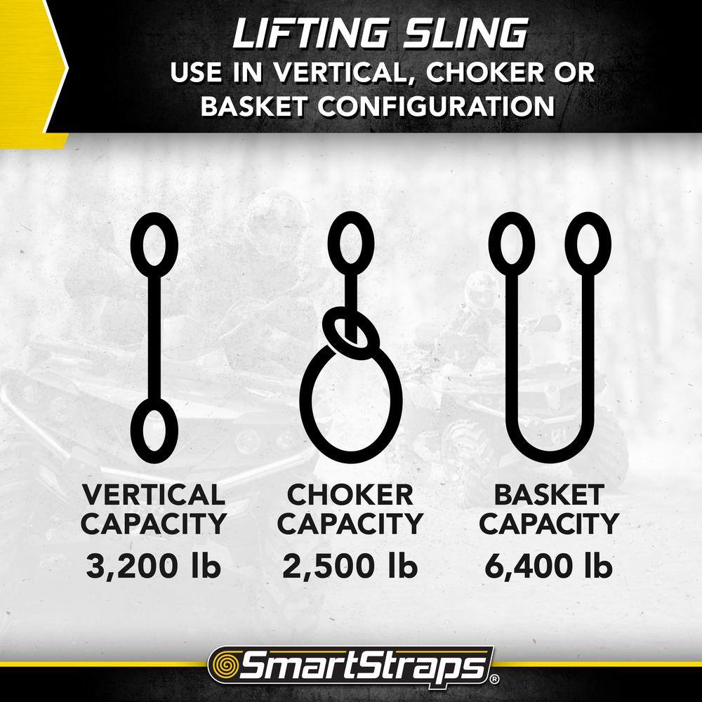 High-Visibility Yellow Nylon Web Sling 2"x4' with Loop Ends