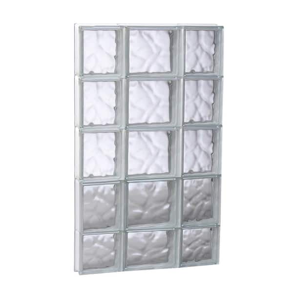 Clearly Secure 19.25 in. x 36.75 in. x 3.125 in. Frameless Wave Pattern Non-Vented Glass Block Window