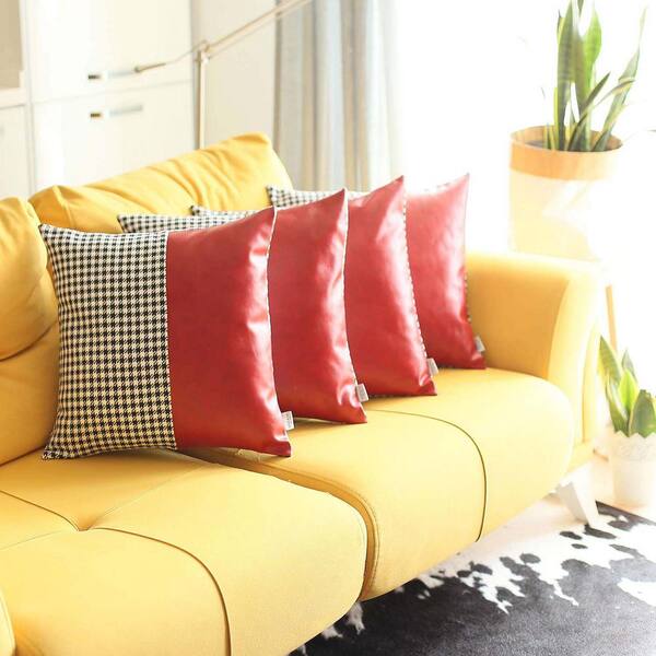 Set Of 4 Black Houndstooth Pillow Covers