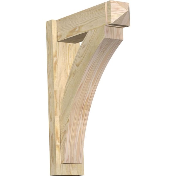 Ekena Millwork 6 in. x 28 in. x 20 in. Douglas Fir Thorton Arts and Crafts Rough Sawn Outlooker