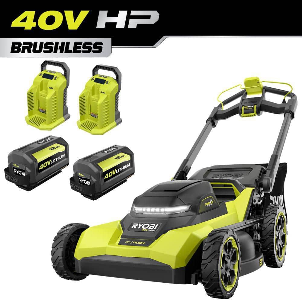 40V HP Brushless 21 in. Cordless Battery Walk-Behind Multi-Blade Push Lawn Mower with (2) 12.0 Ah Batteries & Charger price history on PriceWatchPro