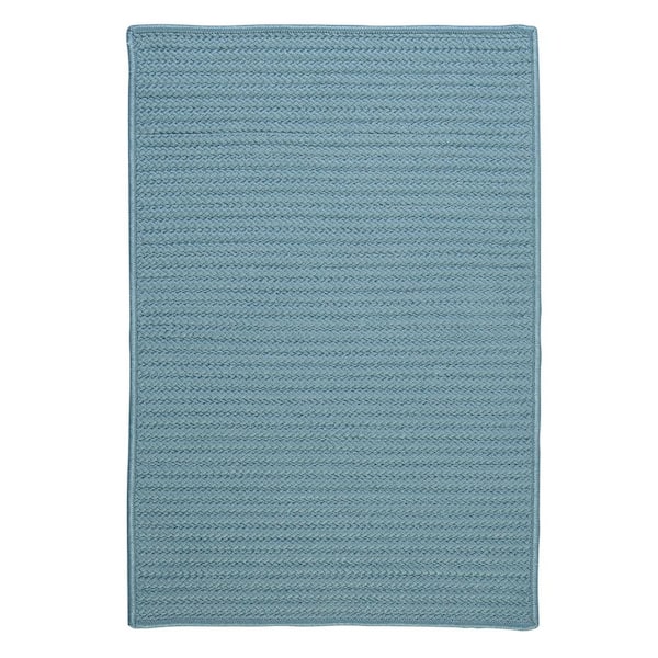 Solid Federal Blue 12 ft. x 15 ft. Braided Indoor/Outdoor Patio Area Rug