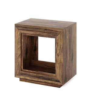 Kerlin 23.62 in. Walnut Rectangular Wood End Table, Nightstand Bedside Table With Storage