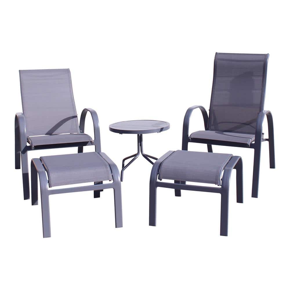 Courtyard Casual Santa Fe Dark Gray 5Piece Aluminum Patio Conversation