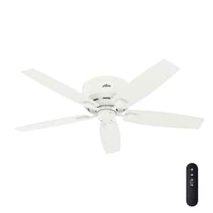 Bennett 52 in. Indoor Matte White LED Low Profile Ceiling Fan with Light and Handheld Remote Control