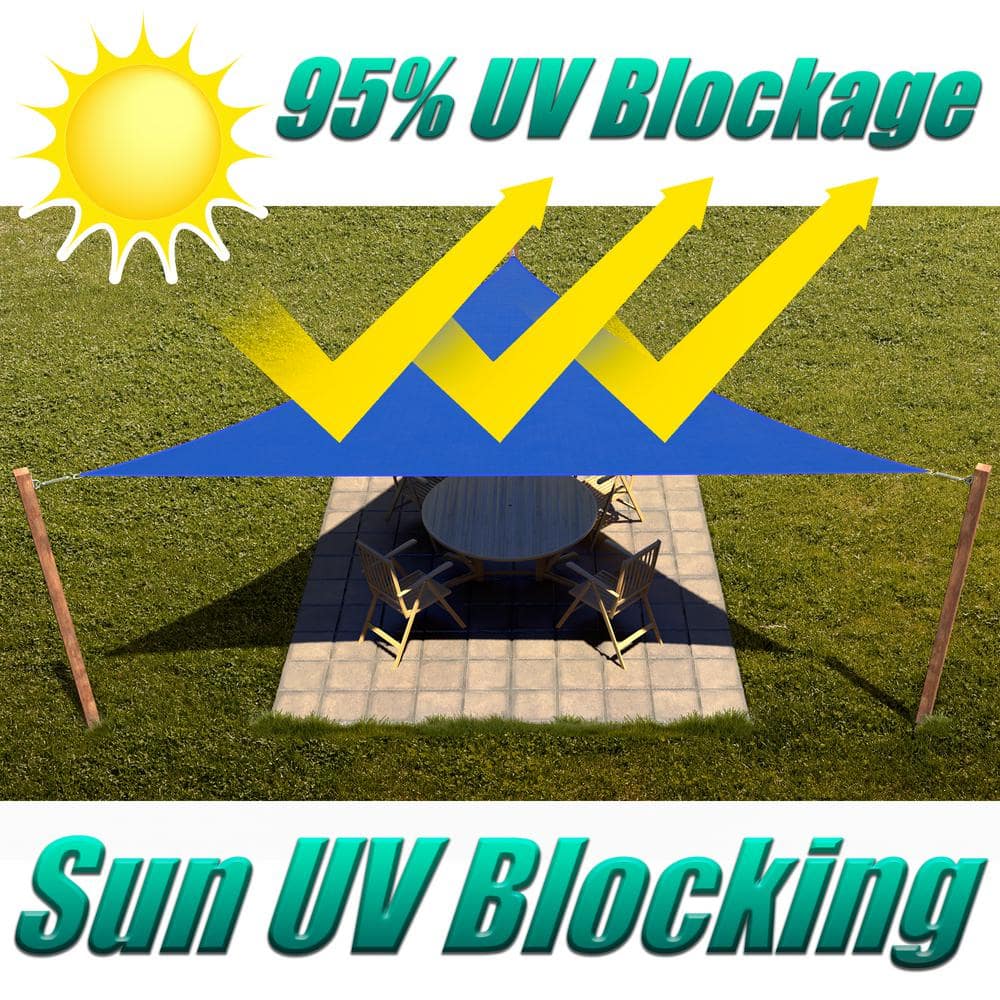 22' x 22' x 22' Blue Triangle Outdoor Sun Shade Sail Canopy