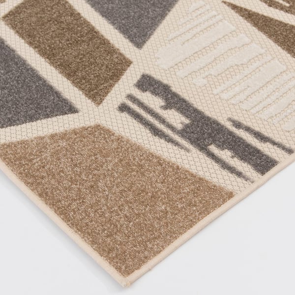 Brigingtin Cream/Brown 9 ft. 10 in. x 12 ft. 10 in. Geometric Polypropylene Indoor/Outdoor Area Rug