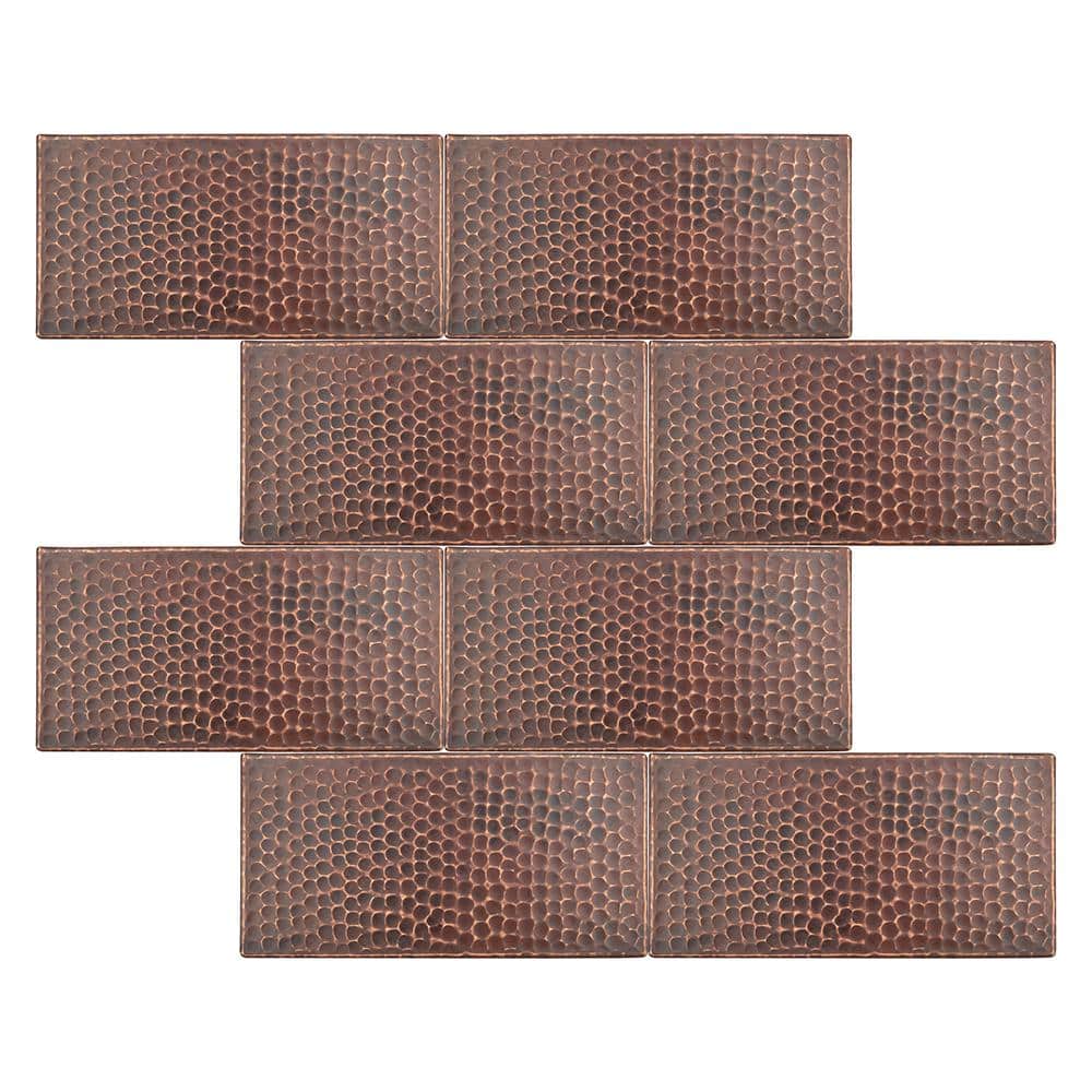 4 in. x 8 in. Hammered Copper Decorative Wall Tile in Oil Rubbed Bronze (8-Pack) price history on PriceWatchPro