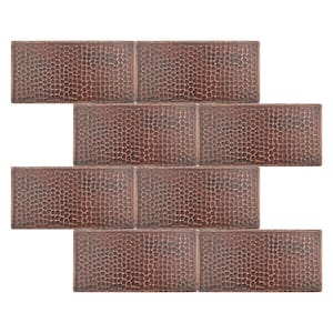 4 in. x 8 in. Hammered Copper Decorative Wall Tile in Oil Rubbed Bronze (8-Pack)