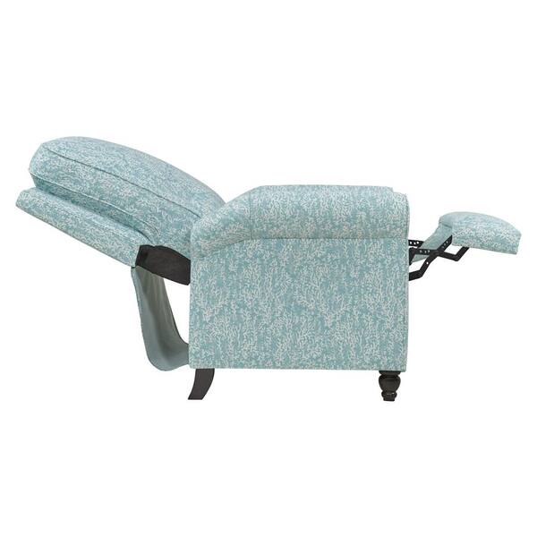 blue push back recliner