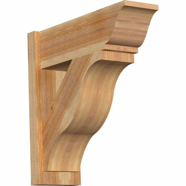 Ekena Millwork 8 in. x 24 in. x 24 in. Fuston Traditional Rough Sawn Western Red Cedar Outlooker