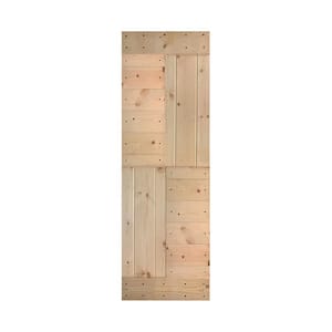 S Series 30 in. x 84 in. Unfinished DIY Solid Wood Barn Door Slab - Hardware Kit Not Included