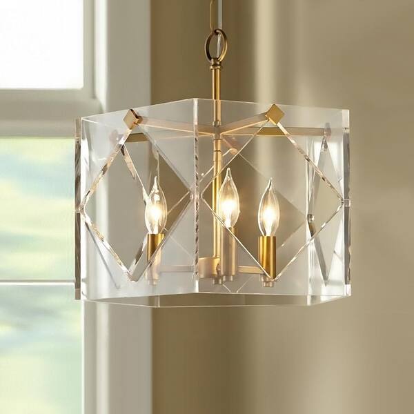 Acrylic and gold pendant light Clearance